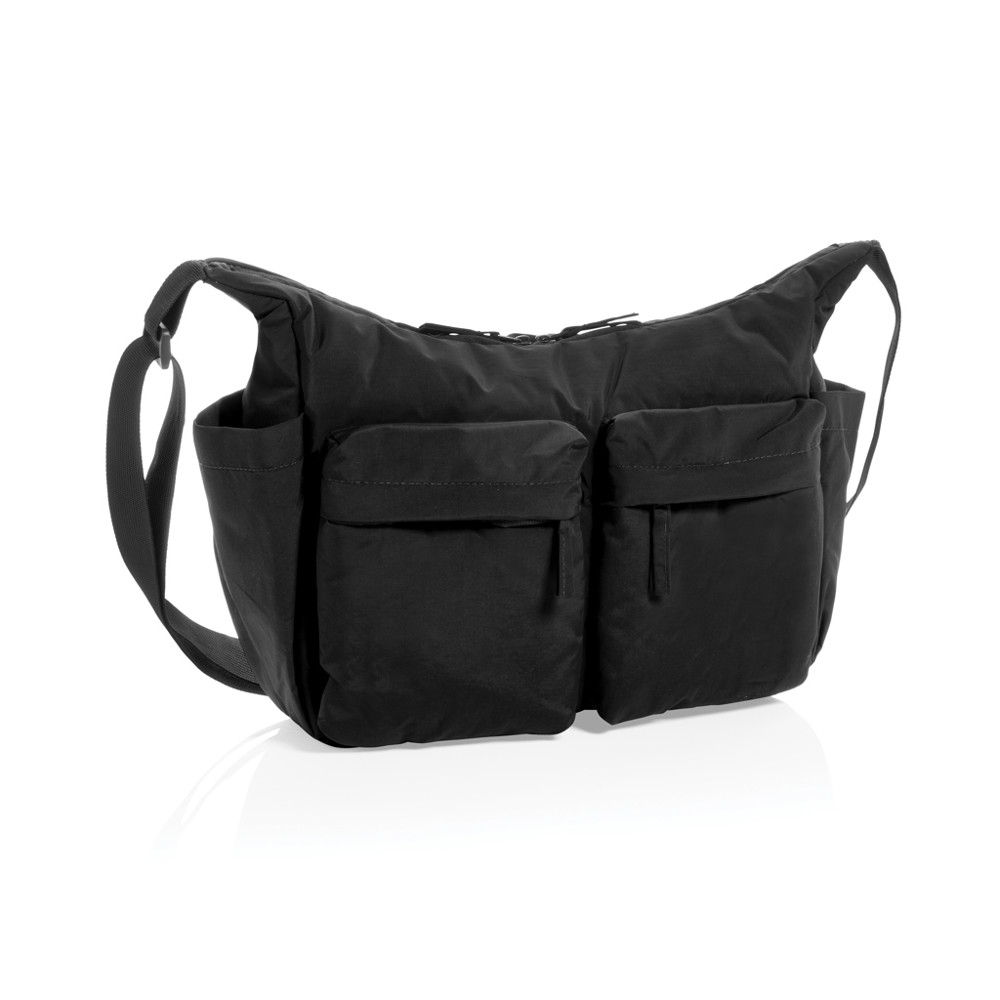 KENTO URBAN gepolsterte Crossover-Tasche aus RCS rec. Nylon - schwarz (± PMS Black)