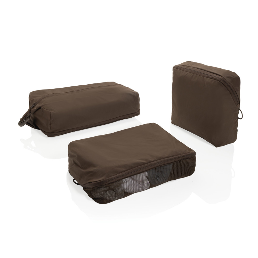 KENTO URBAN Packing Cube Set aus RCS recyceltem Nylon - braun (± PMS 4273C)