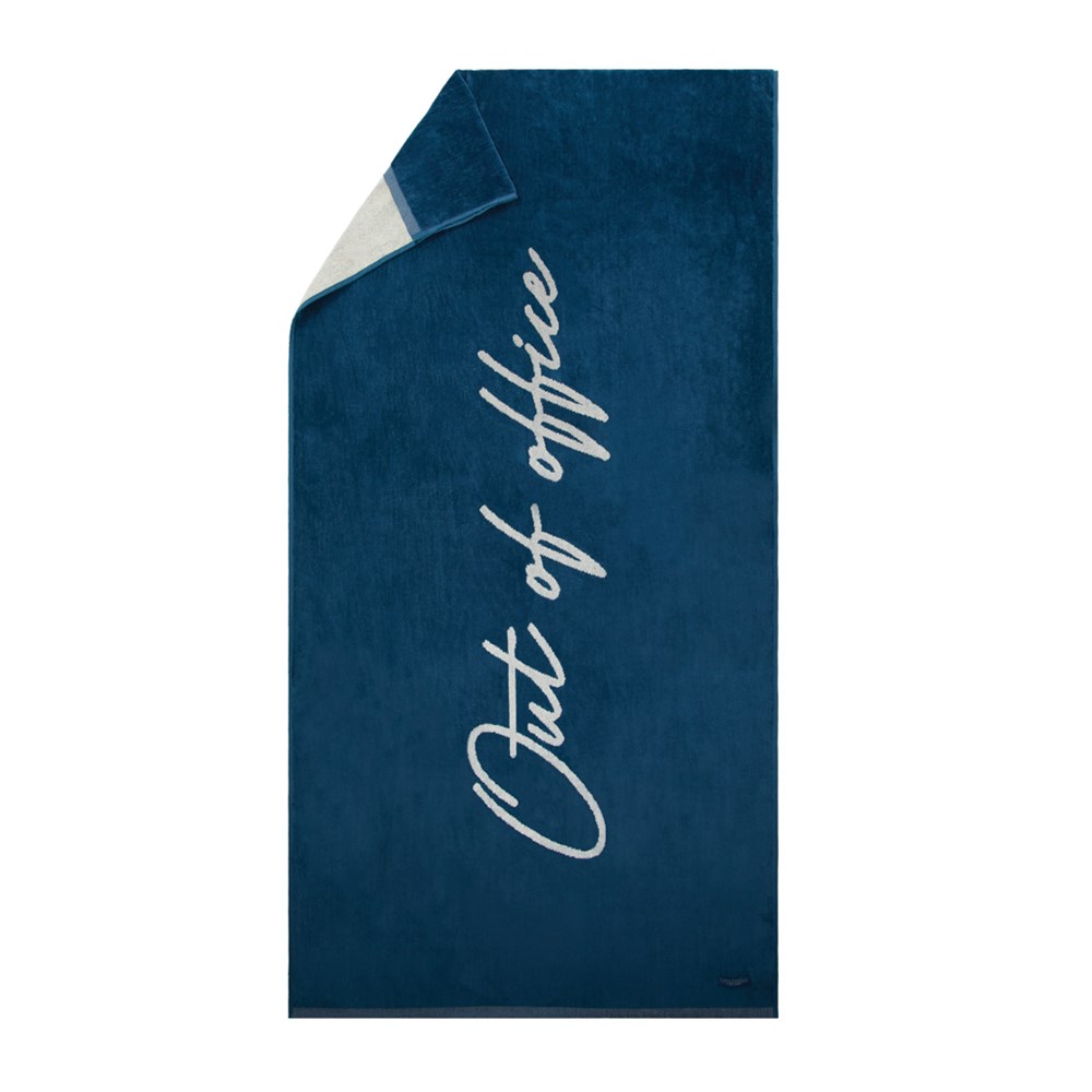 VINGA Liegestuhl-Tuch 450gr/m² - navy blau, beige (± PMS 19-4324 TPG/ ± PMS 11-0606 TCX)