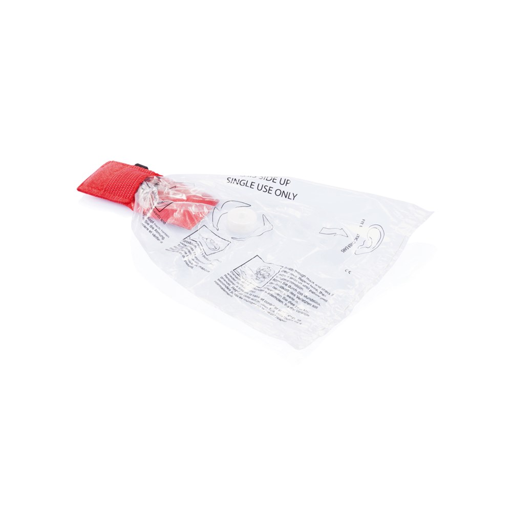 CPR Maske für den Schlüsselbund - rot (± PMS 1795)