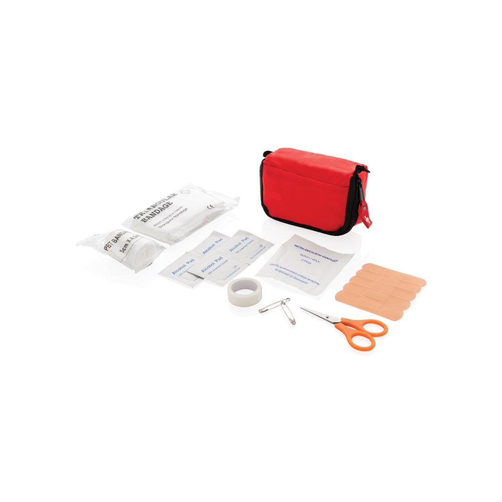 Erste Hilfe Set in Tasche - rot (± PMS 186)