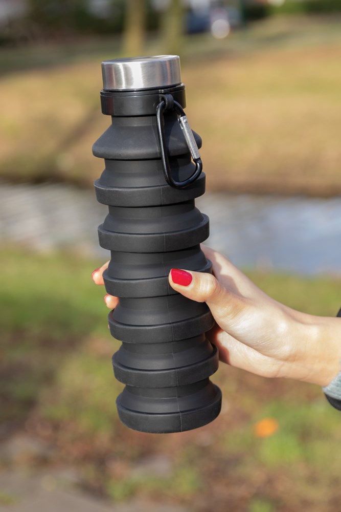 Auslaufgeschützte faltbare Silikonflasche Auslaufgeschützte faltbare Silikonflasche