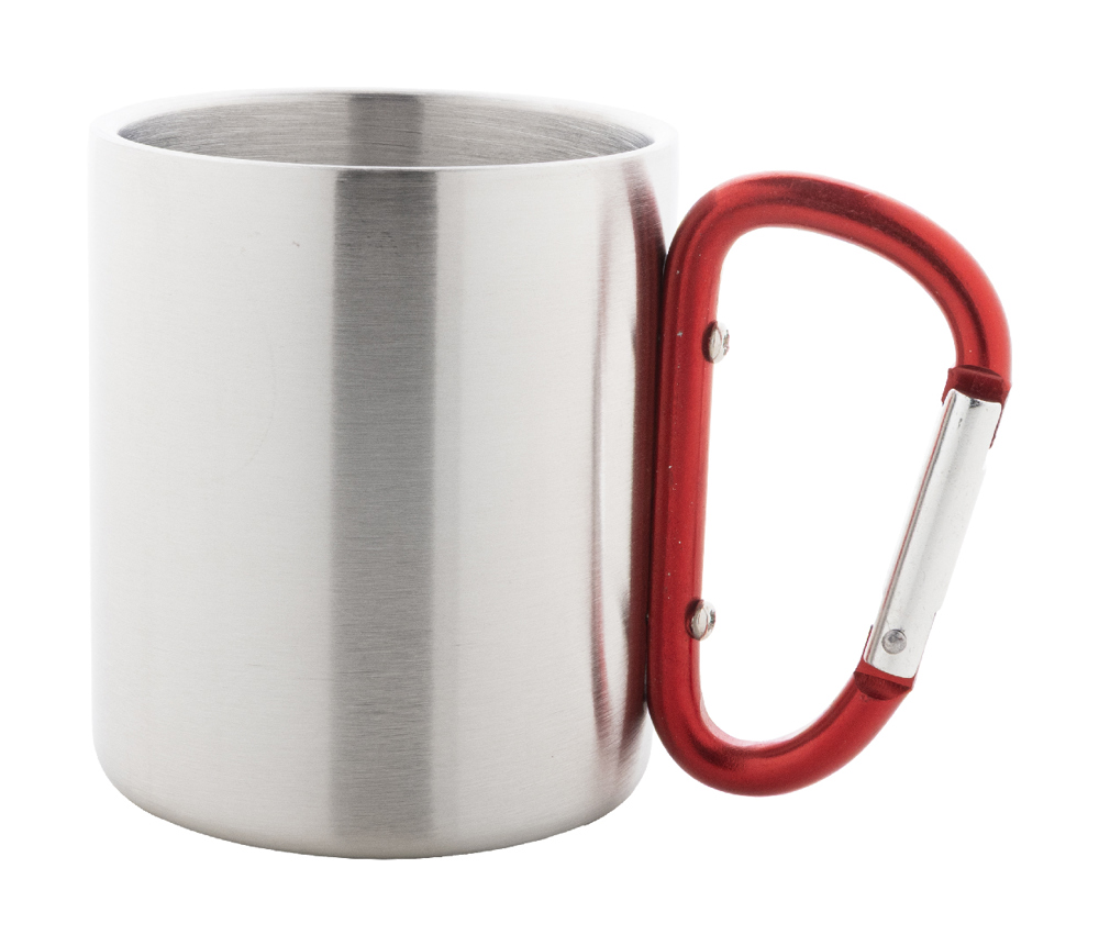 Cadisha - Edelstahlbecher - rot/silber