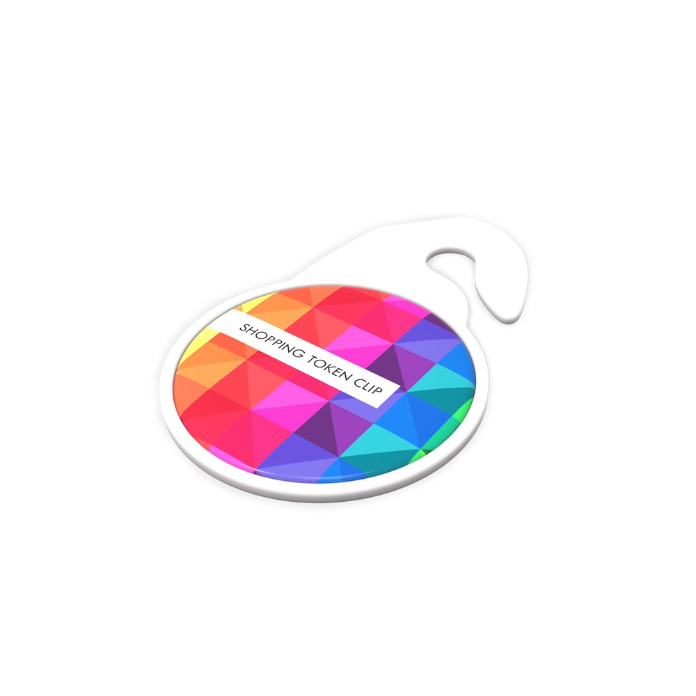 Key Ring Shopping Token Clip White