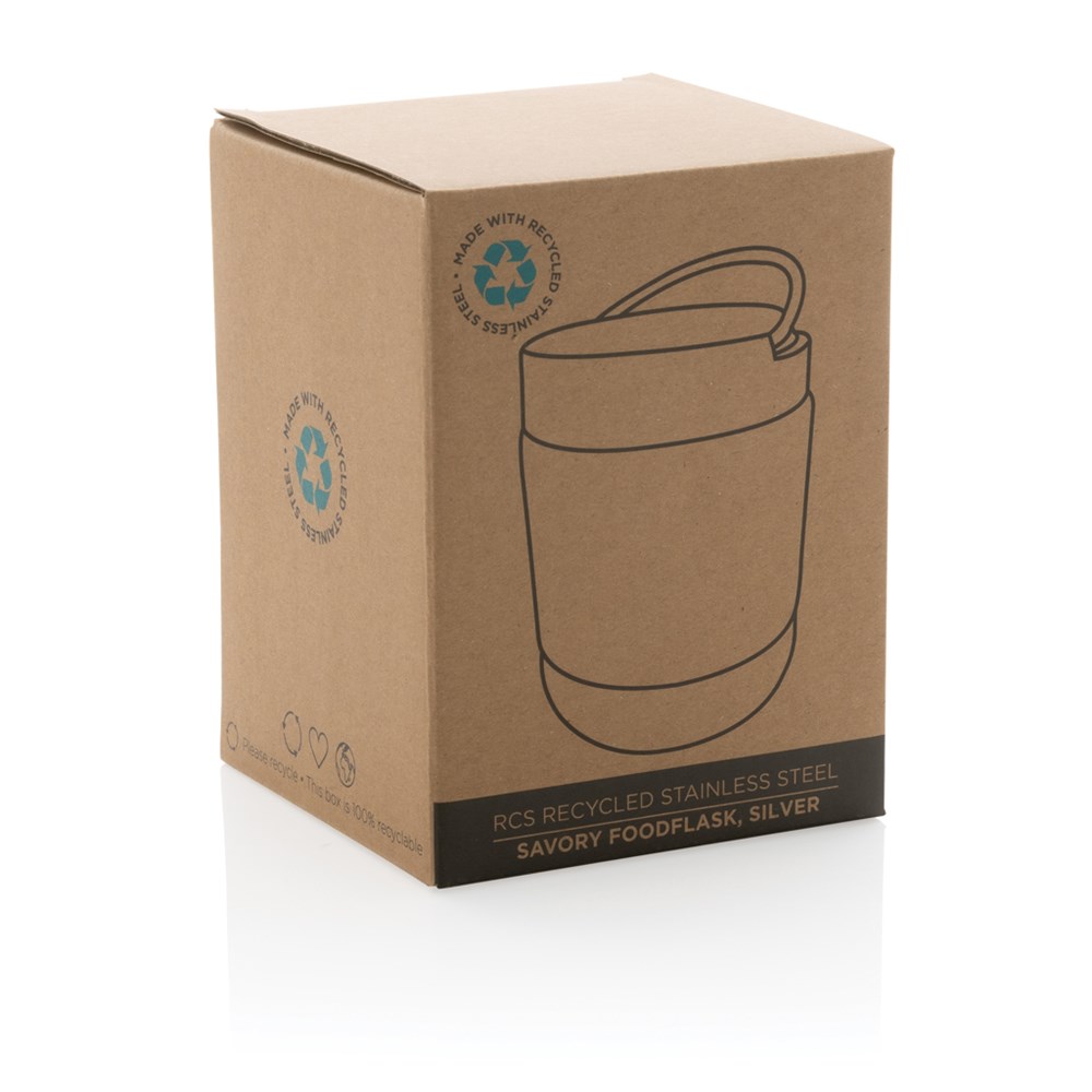 Savory Lebensmittelflasche aus RCS recycelt. Stainless-Steel