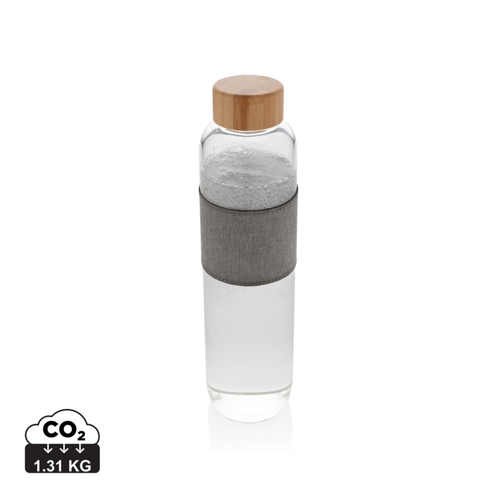 Impact Borosilikat-Glasflasche mit Bambusdeckel Impact Borosilikat-Glasflasche mit Bambusdeckel