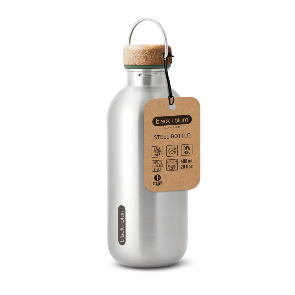 Black+Blum Stahl-Wasserflasche 600ml