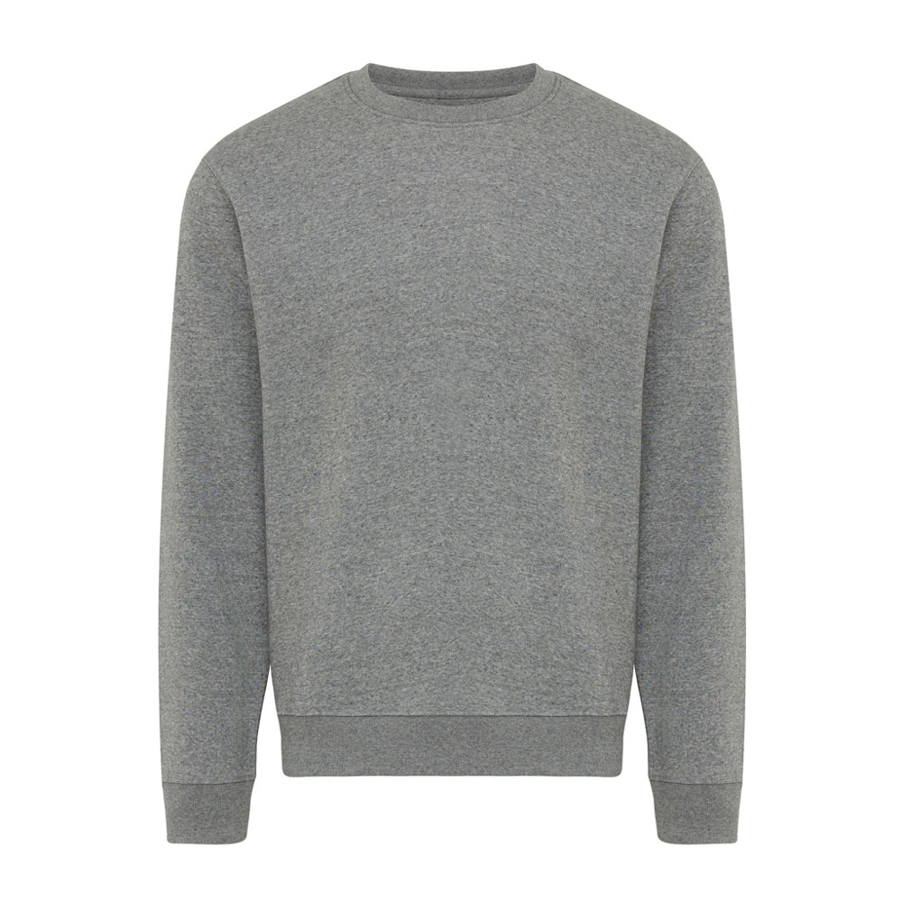 IQONIQ Torla Rundhals-Pullover aus recycelter Baumwolle - light heather anthracite (± PMS light heather anthra)