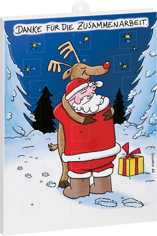 reinpapier® Classic-Adventskalender STANDARDMOTIV, Danke für die Zusammenarbeit - M027