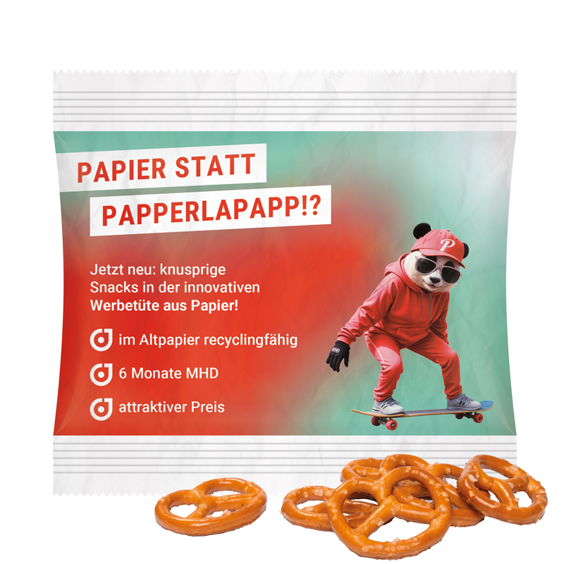 Snack Miditüte, Mini Brezel, recyclingfähiges PapierPlus Pro
