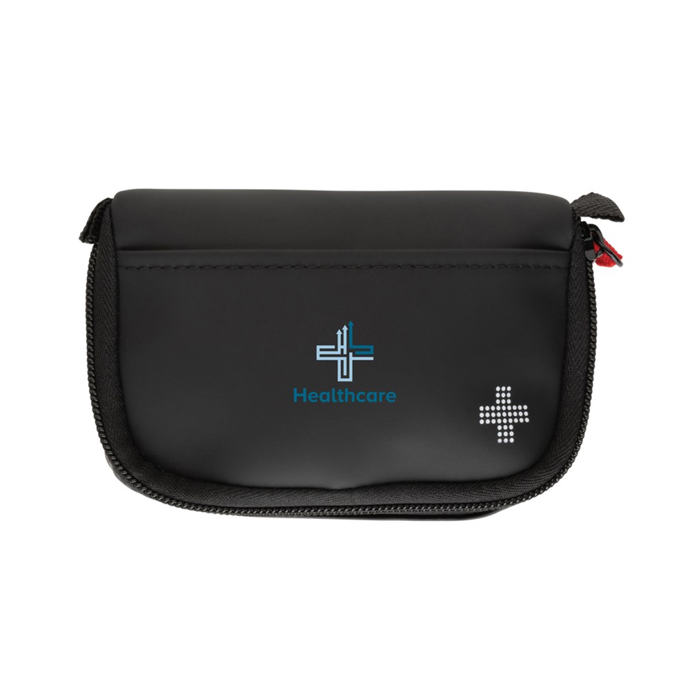 Kleines Erste-Hilfe-Set in RCS recycelter Nubuk-PU Tasche Kleines Erste-Hilfe-Set in RCS recycelter Nubuk-PU Tasche