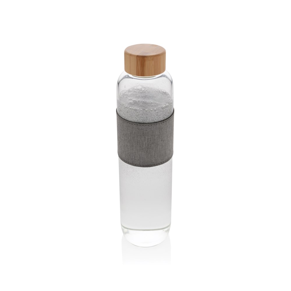 Impact Borosilikat-Glasflasche mit Bambusdeckel Impact Borosilikat-Glasflasche mit Bambusdeckel