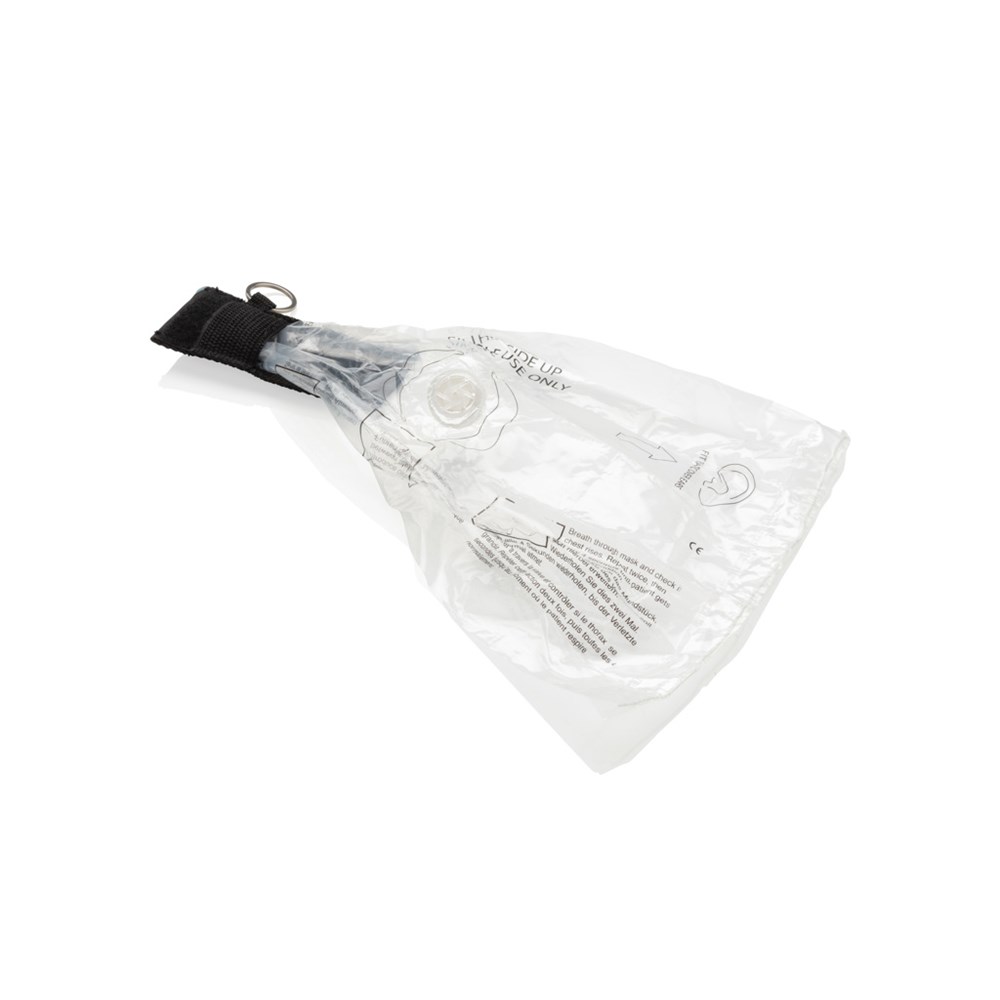 CPR Maske für den Schlüsselbund - schwarz (± PMS Black)